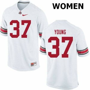 NCAA Ohio State Buckeyes Women's #37 Craig Young White Nike Football College Jersey LKA8145BU